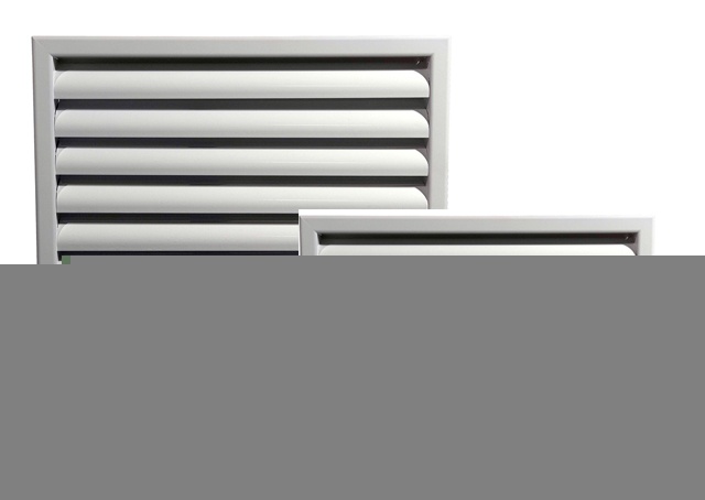Алюминиевая наружная вентиляционная решетка с оцинкованными ламелями 150х350